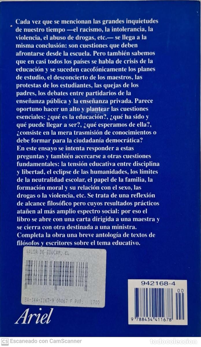 Libros de segunda mano: El valor de educar - Fernando Savater - Foto 2
