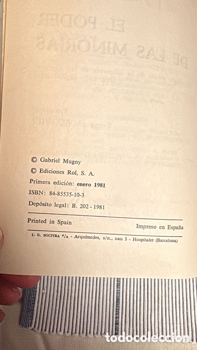 Libros de segunda mano: Gabriel Mugny. El poder de las minor&iacute;as. - Foto 3