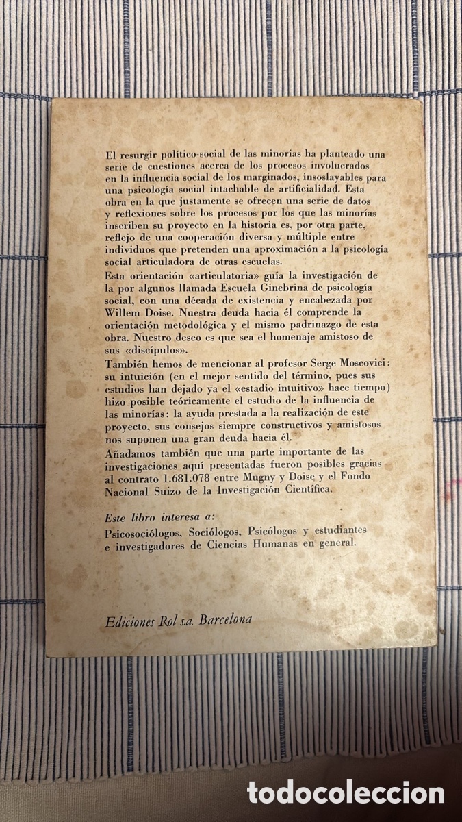 Libros de segunda mano: Gabriel Mugny. El poder de las minor&iacute;as. - Foto 4