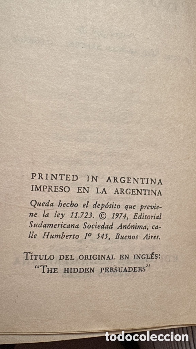 Libros de segunda mano: Las formas ocultas de la propaganda .Vance Packard. - Foto 2