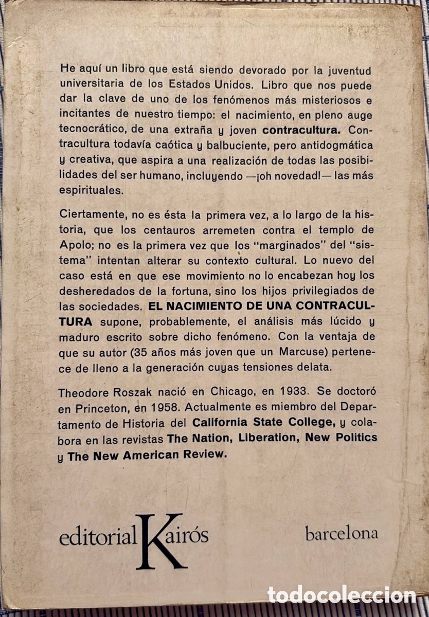 Libros de segunda mano: EL NACIMIENTO DE UNA CONTRACULTURA - Foto 4