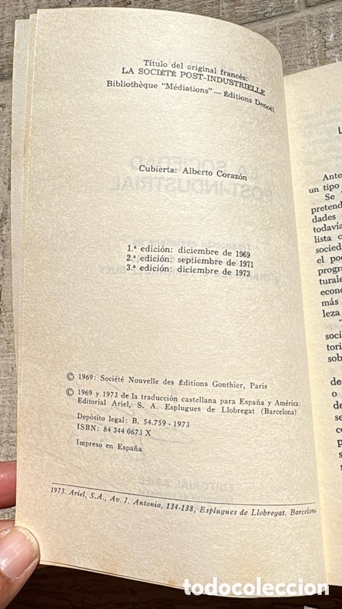 Libros de segunda mano: LA SOCIEDAD POSTINDUSTRIAL - Foto 2