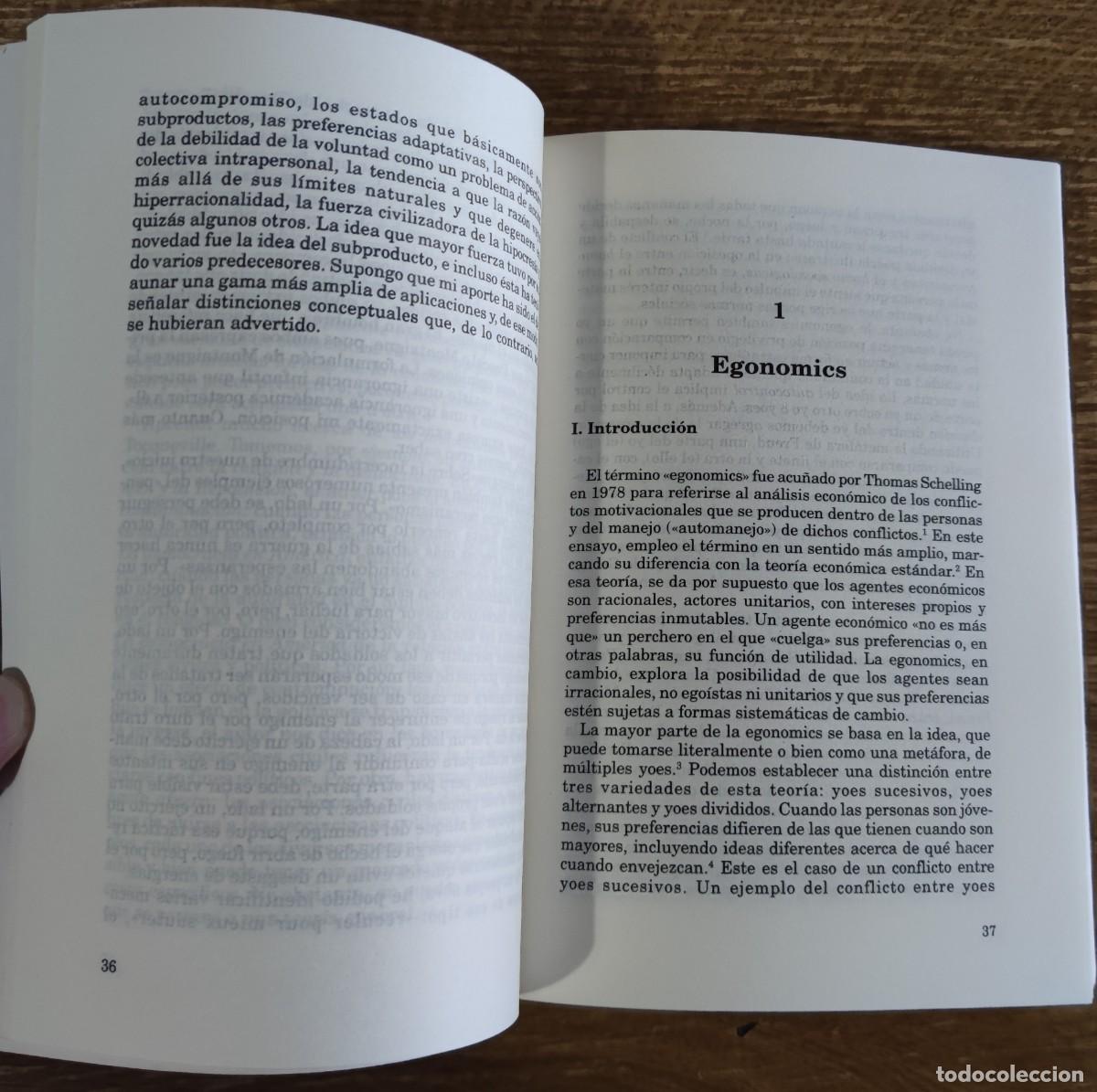 Libros de segunda mano: Libro - Egonomics (1997) Jon Elster - Foto 5