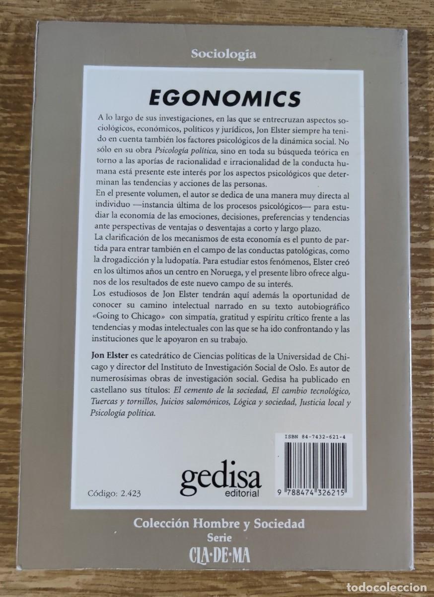 Libros de segunda mano: Libro - Egonomics (1997) Jon Elster - Foto 6