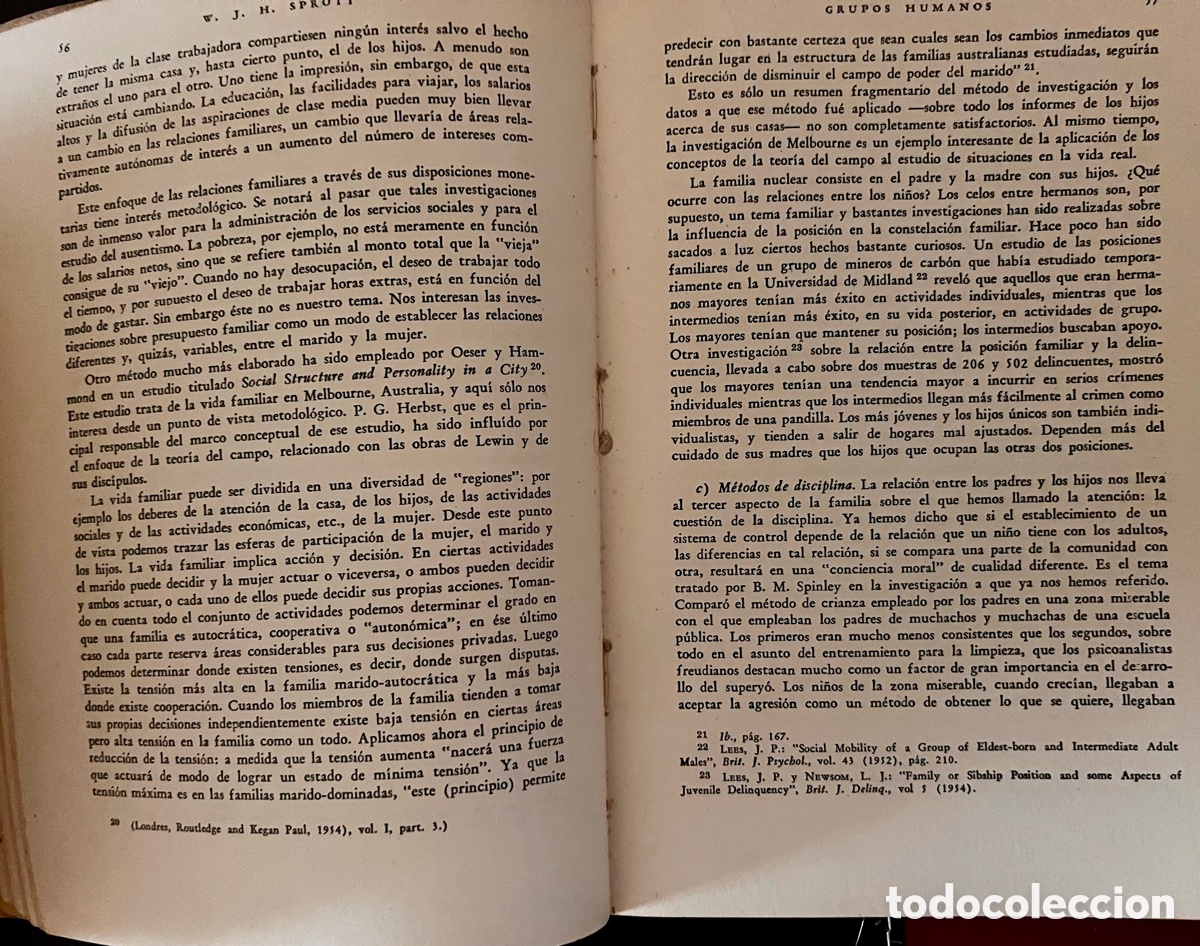 Libros de segunda mano: Grupos Humanos . W.H.J. Sprott - Foto 2