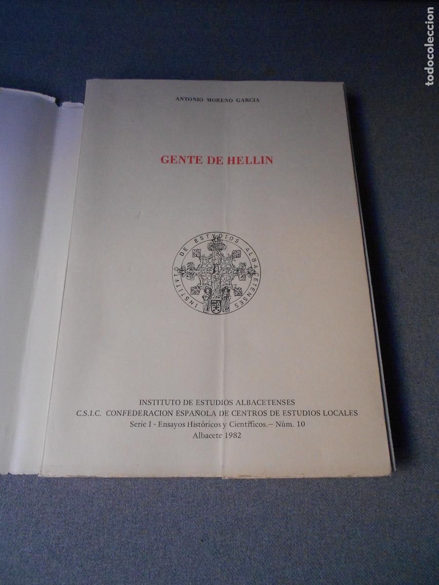 Libros de segunda mano: GENTE DE HELLIN. ANTONIO MORENO. - Foto 2