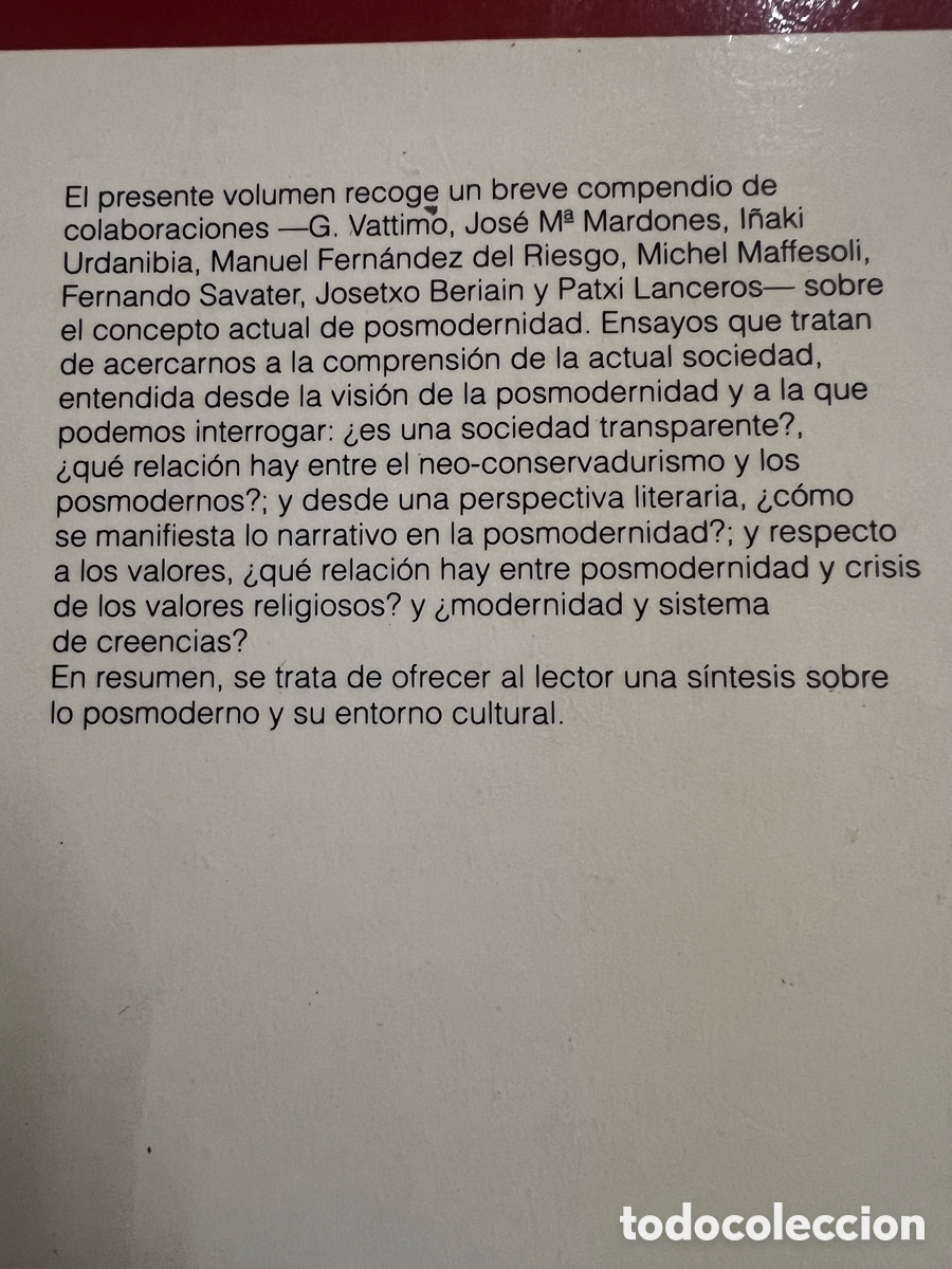 Libros de segunda mano: En torno a la posmodernidad . G. Vattimo y otros - Foto 2