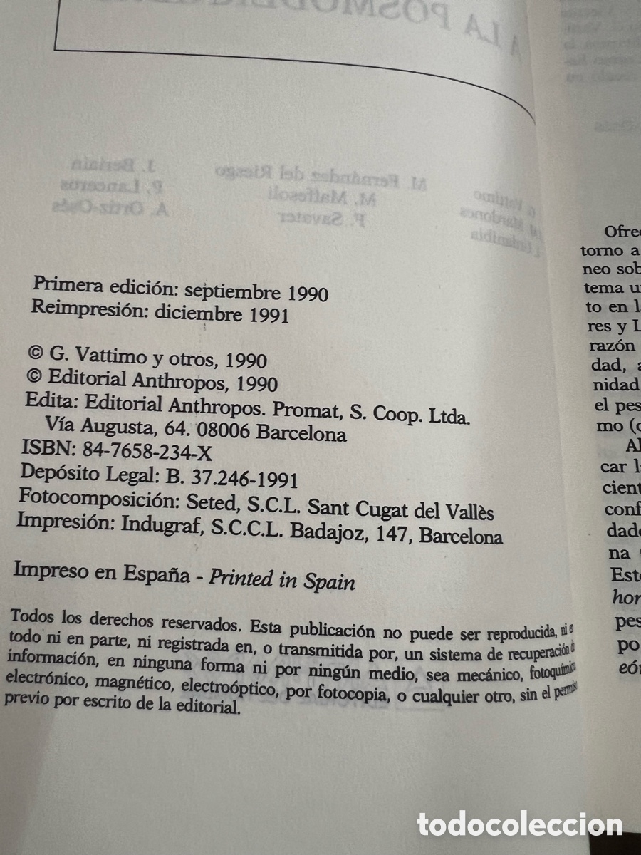 Libros de segunda mano: En torno a la posmodernidad . G. Vattimo y otros - Foto 4