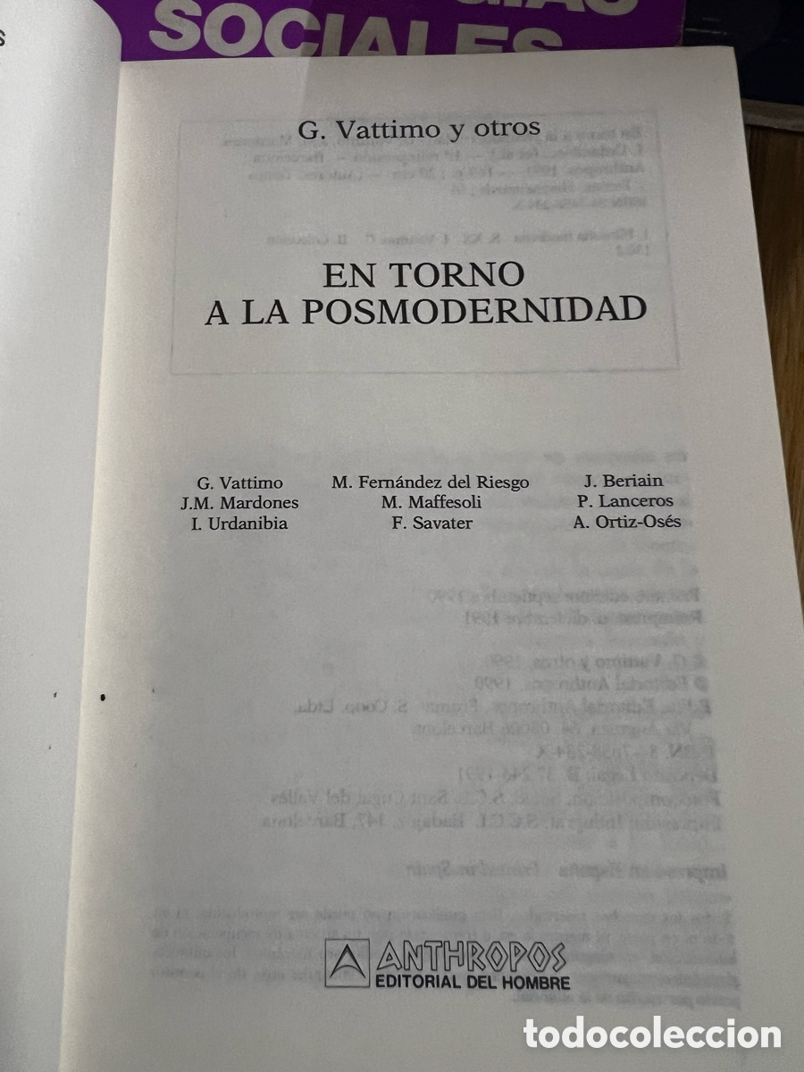 Libros de segunda mano: En torno a la posmodernidad . G. Vattimo y otros - Foto 5