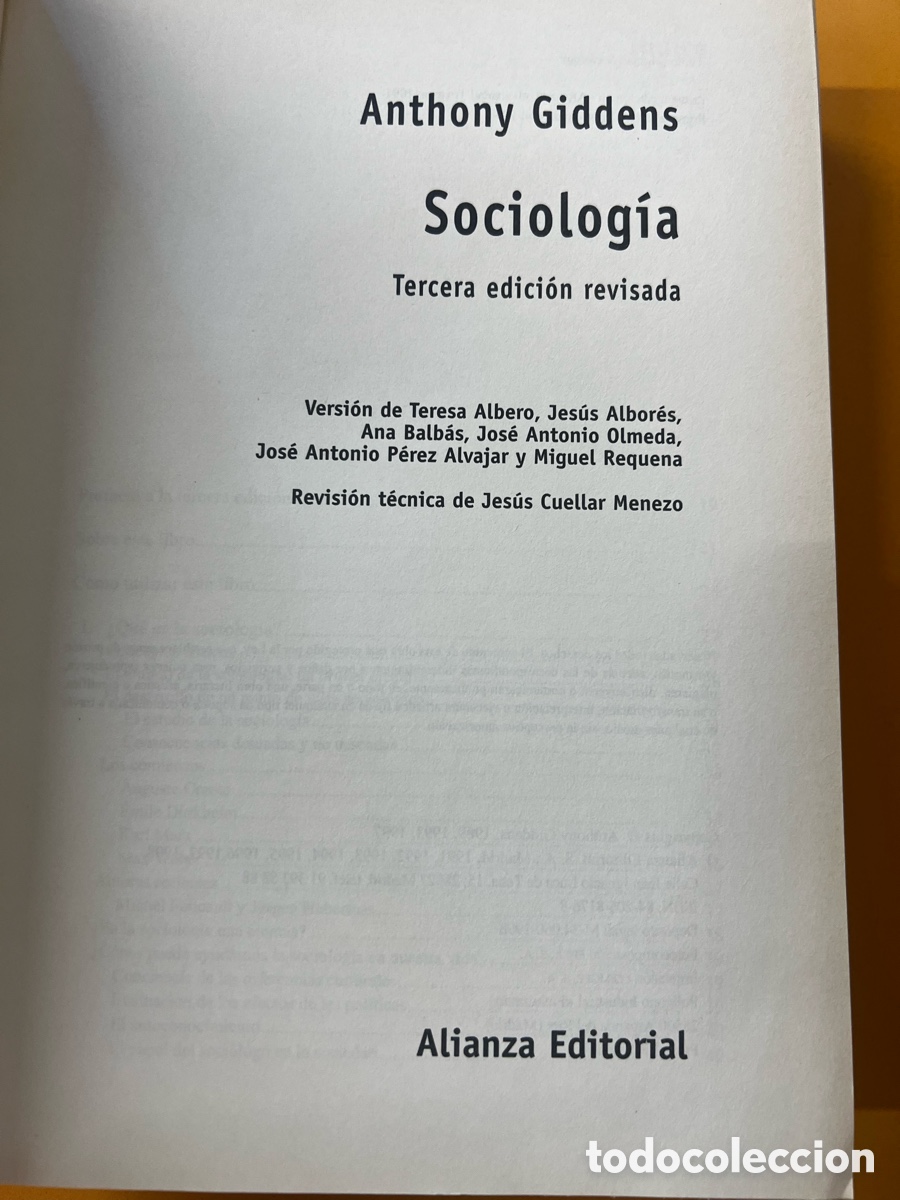 Libros de segunda mano: Sociolog&iacute;a. Anthony Giddens - Foto 2