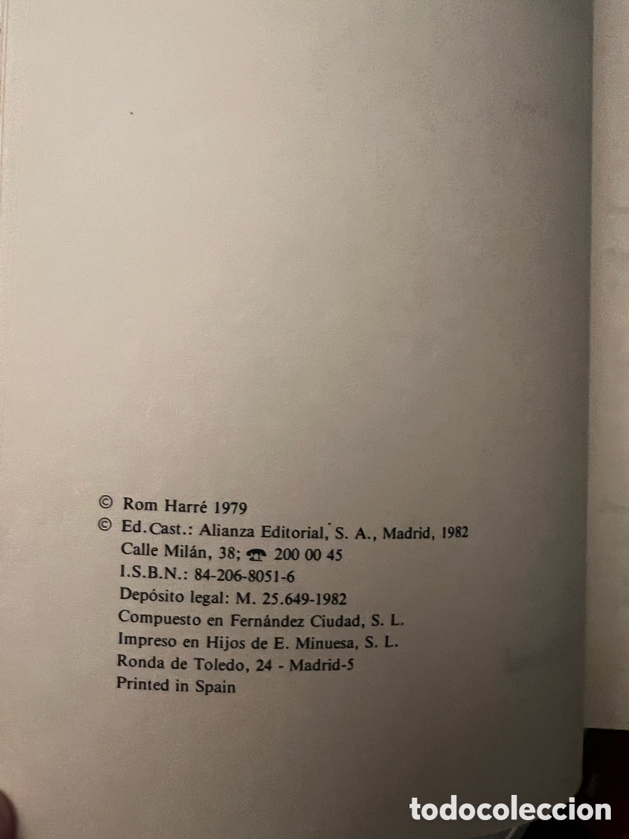 Libros de segunda mano: El ser social. Rom Harr&eacute;. Ed. Alianza - Foto 3