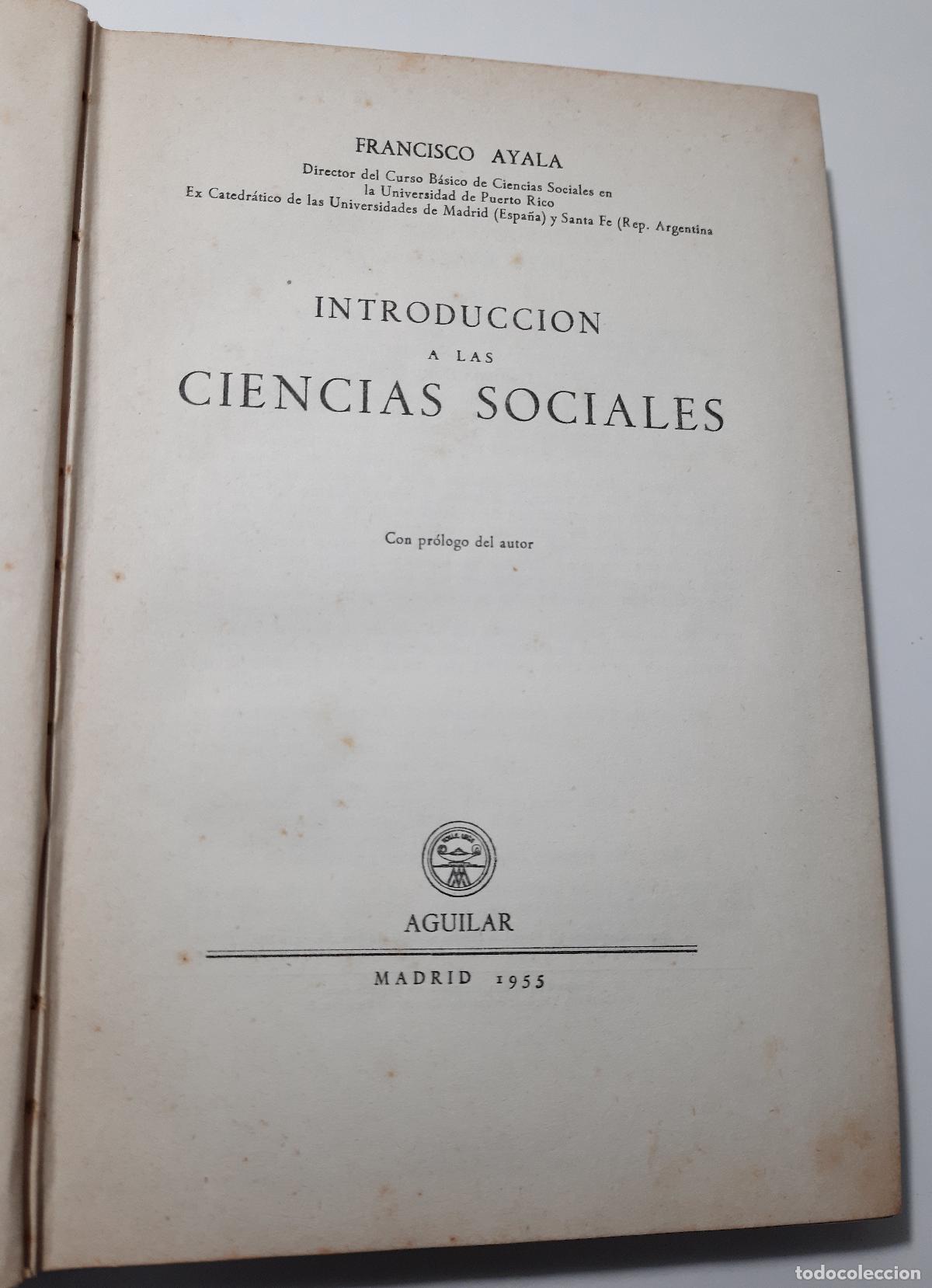 Libros de segunda mano: Introduccion a las ciencias sociales - Ayala, Francisco - Foto 1