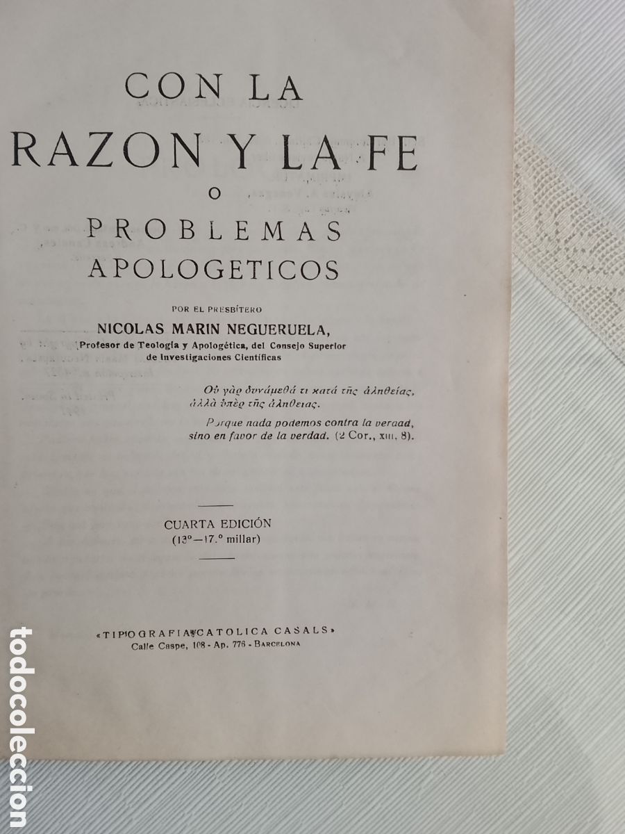 Libros de segunda mano: 1942. CON LA RAZ&Oacute;N Y LA FE. - Foto 4