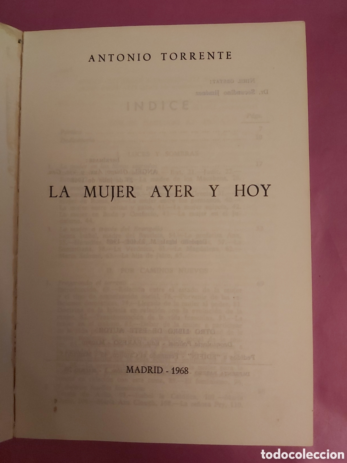 Libros de segunda mano: LA MUJER AYER Y HOY A. TORRENTE 1968 - Foto 3