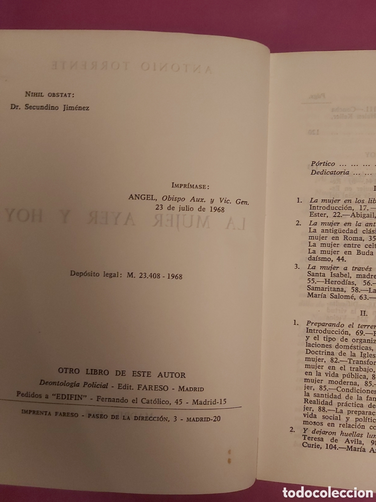 Libros de segunda mano: LA MUJER AYER Y HOY A. TORRENTE 1968 - Foto 4