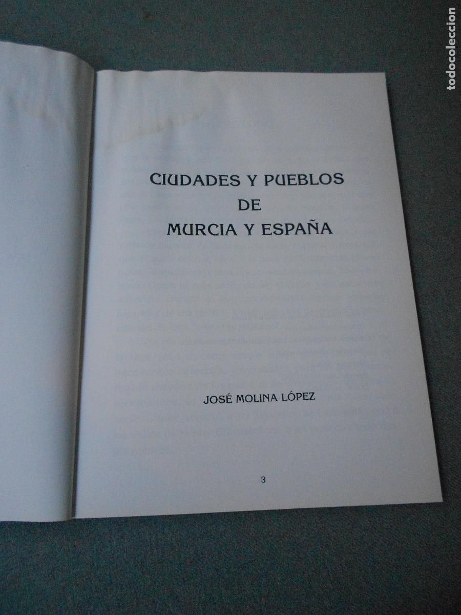 Libros de segunda mano: CIUDADES Y PUEBLOS DE MURCIA Y ESPA&Ntilde;A. - Foto 2