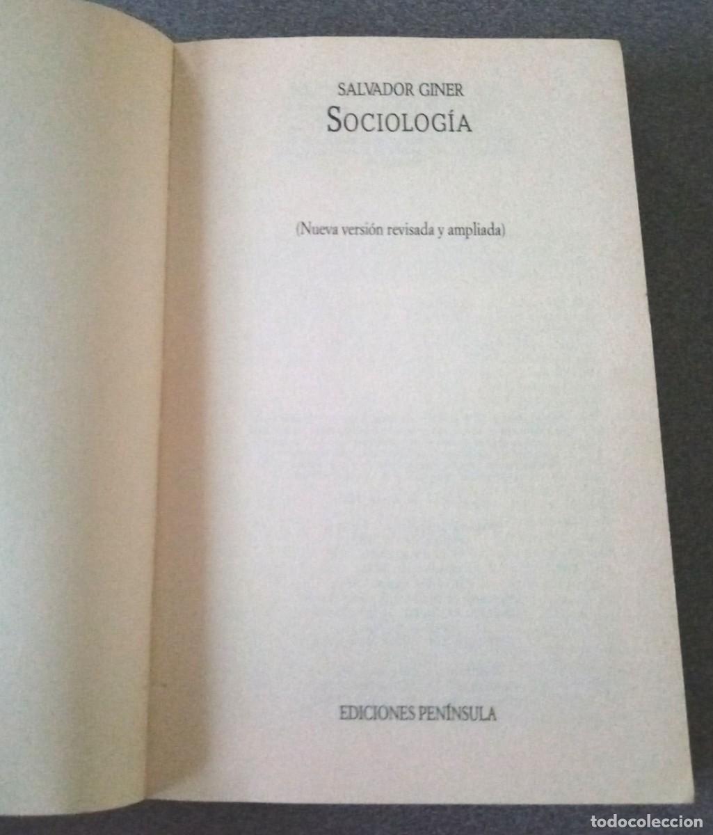 Libros de segunda mano: Sociolog&iacute;a Salvador Giner - Foto 3