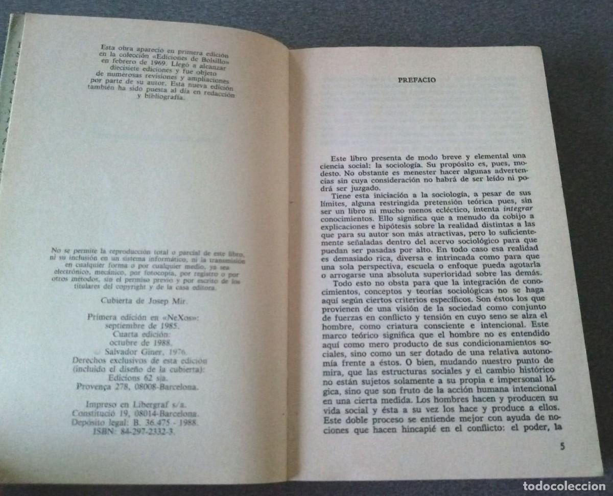 Libros de segunda mano: Sociolog&iacute;a Salvador Giner - Foto 4