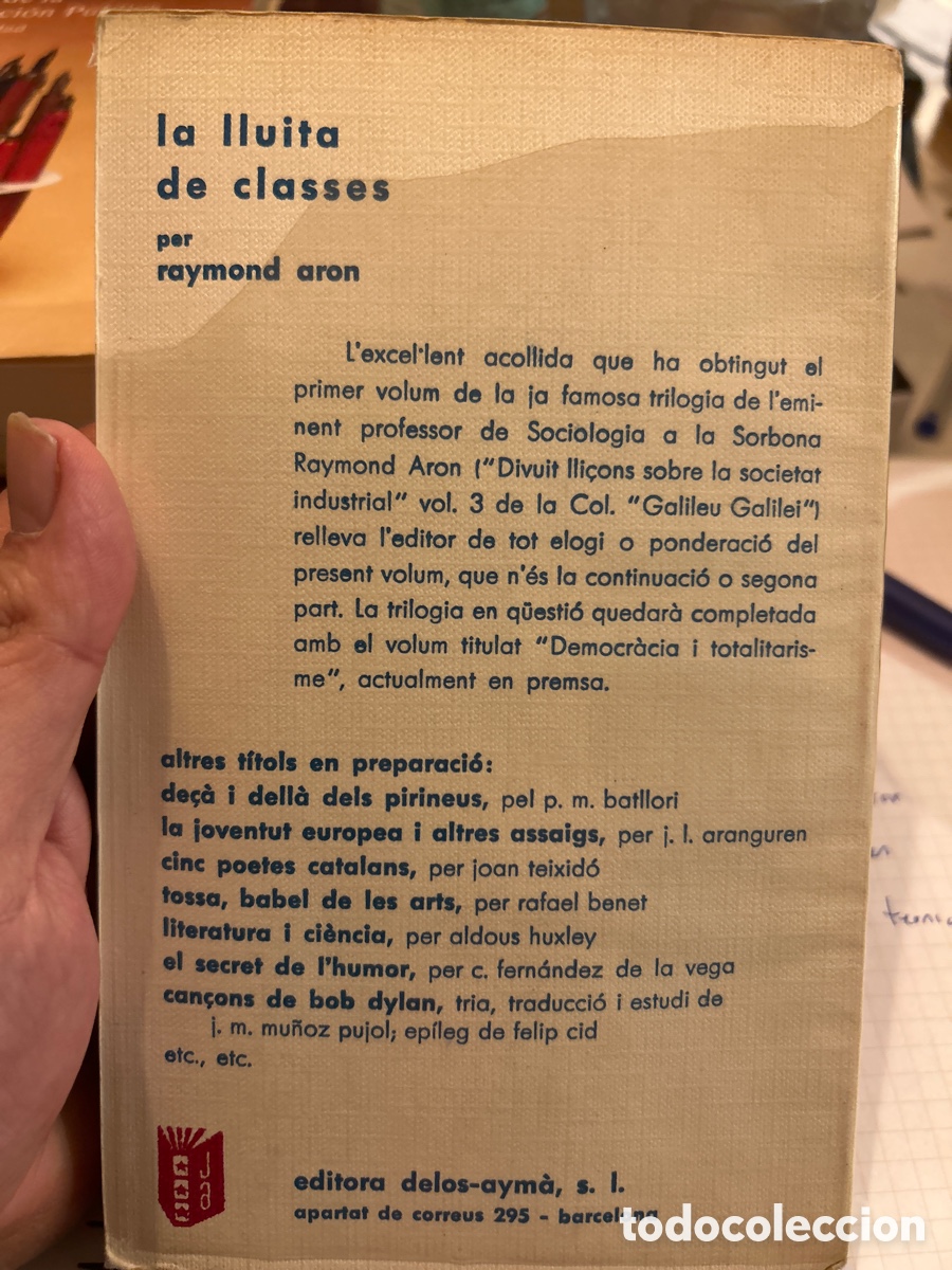 Libros de segunda mano: La lluita de classes per Raymon Aron. C1n - Foto 2