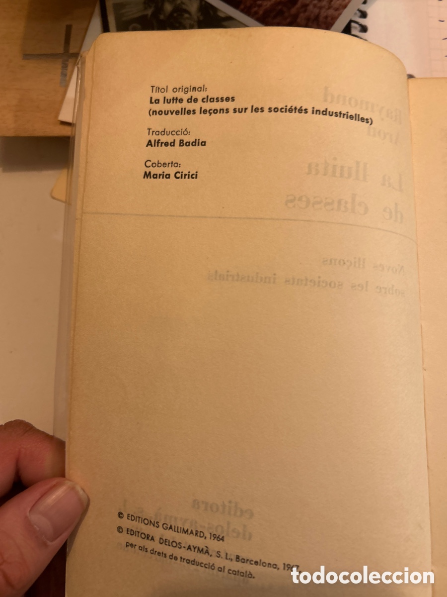 Libros de segunda mano: La lluita de classes per Raymon Aron. C1n - Foto 3