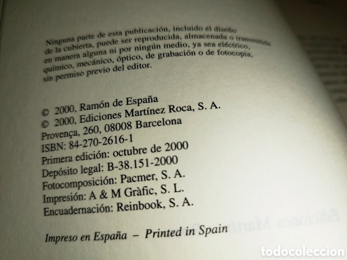 Libros de segunda mano: RAMON DE ESPA&Ntilde;A: EL ODIO. ED. MARTINEZ ROCA, 2000. PRIMERA EDICION. - Foto 5