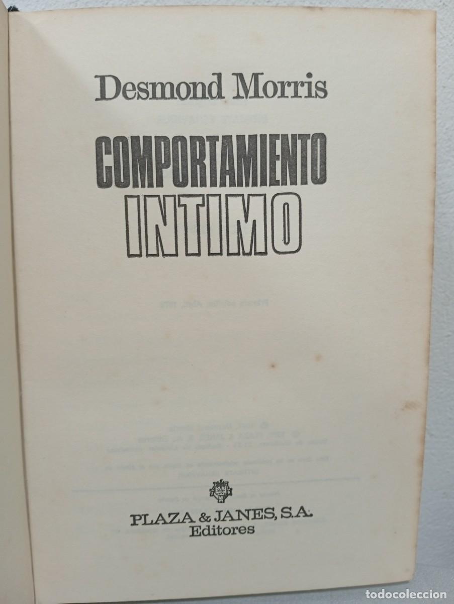 Libros de segunda mano: Comportamiento &iacute;ntimo Desmond Morris - Foto 3