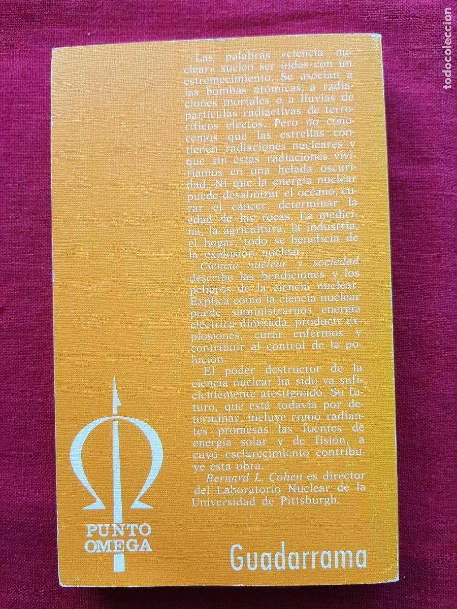 Libros de segunda mano: Ciencia nuclear y sociedad - Cohen, Bernard L. - Foto 2