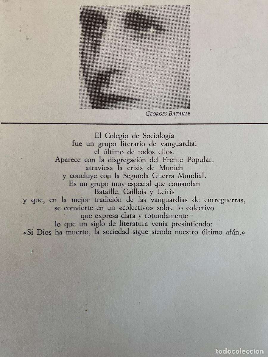 Libros de segunda mano: Denis Hollier (Ed.) El Colegio de Sociolog&iacute;a - Foto 2