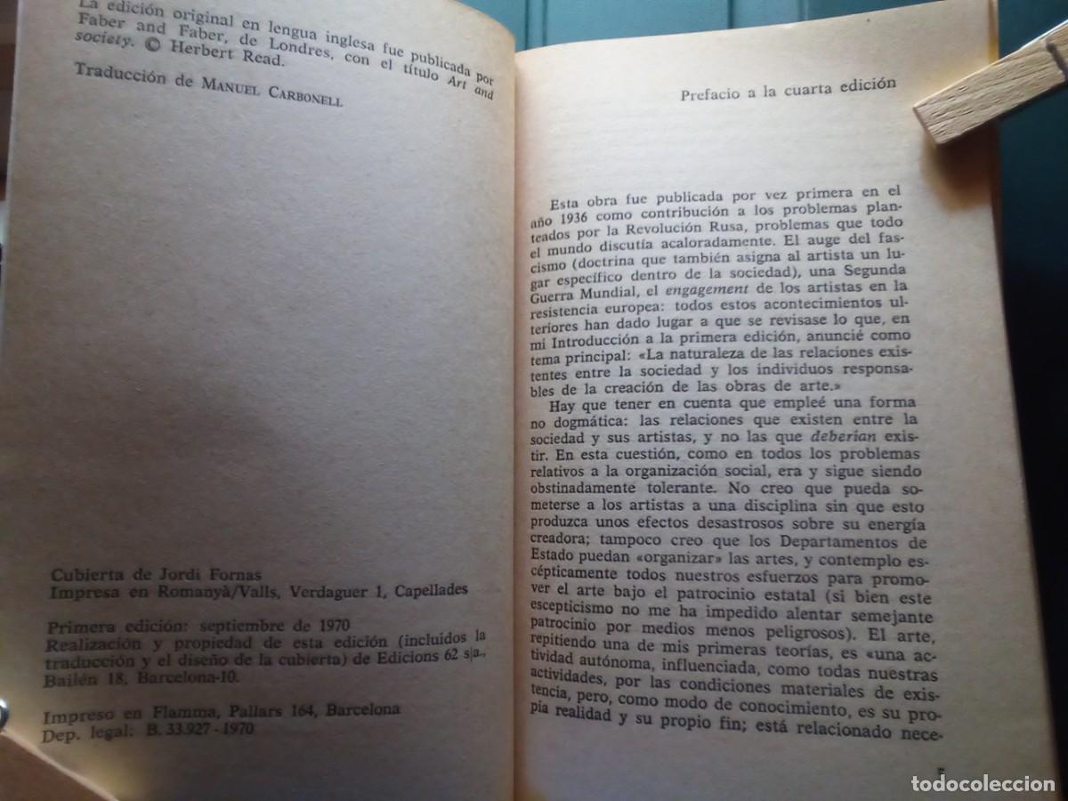 Libros de segunda mano: ARTE Y SOCIEDAD DE HERBERT READ - Foto 3