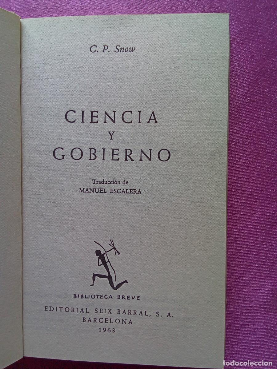 Libros de segunda mano: CIENCIA Y GOBIERNO.C.P.SNOW.L53 2 - Foto 2