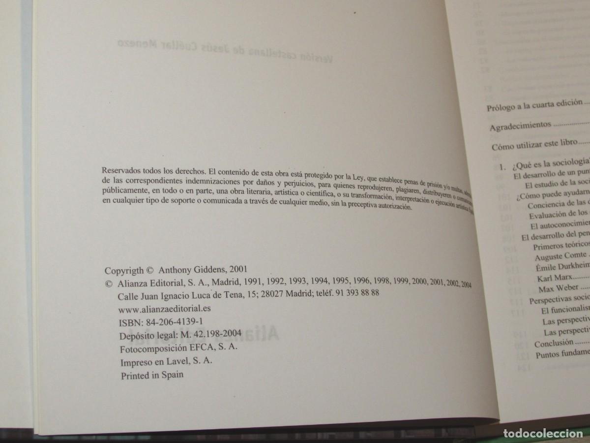 Libros de segunda mano: Sociolog&iacute;a Anthony Giddens Alianza 2004 - Foto 9