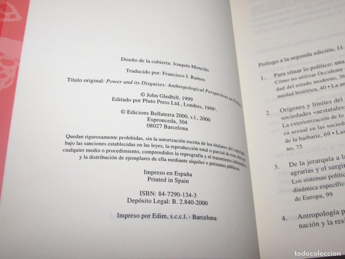 Libros de segunda mano: El poder y sus disfraces John Gledhill Bellaterra 2000 - Foto 8