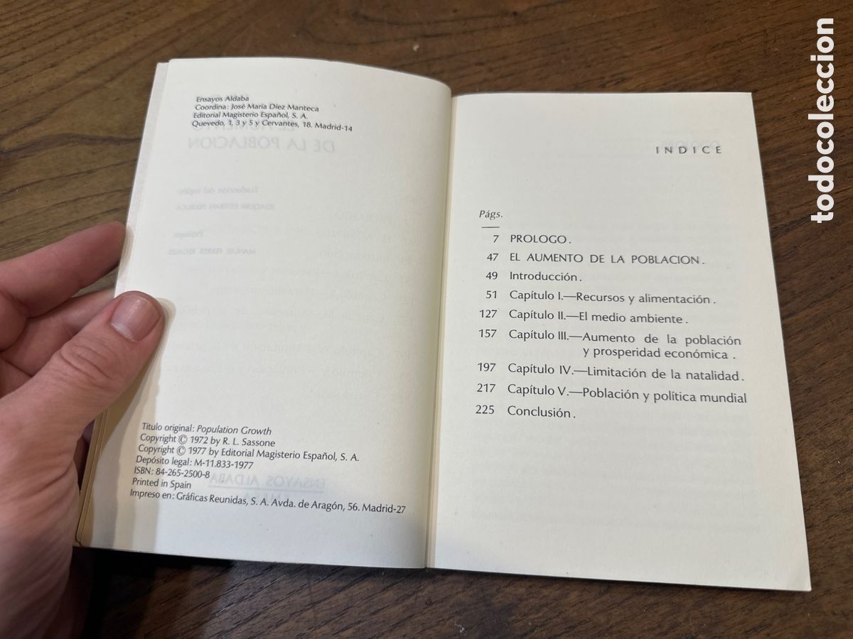 Libros de segunda mano: EL AUMENTO DE LA POBLACION. COLIN CLARK. - Foto 3