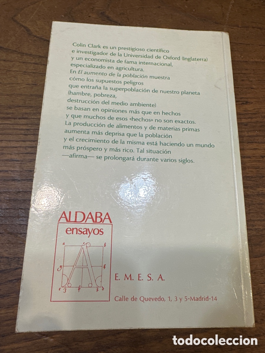 Libros de segunda mano: EL AUMENTO DE LA POBLACION. COLIN CLARK. - Foto 6