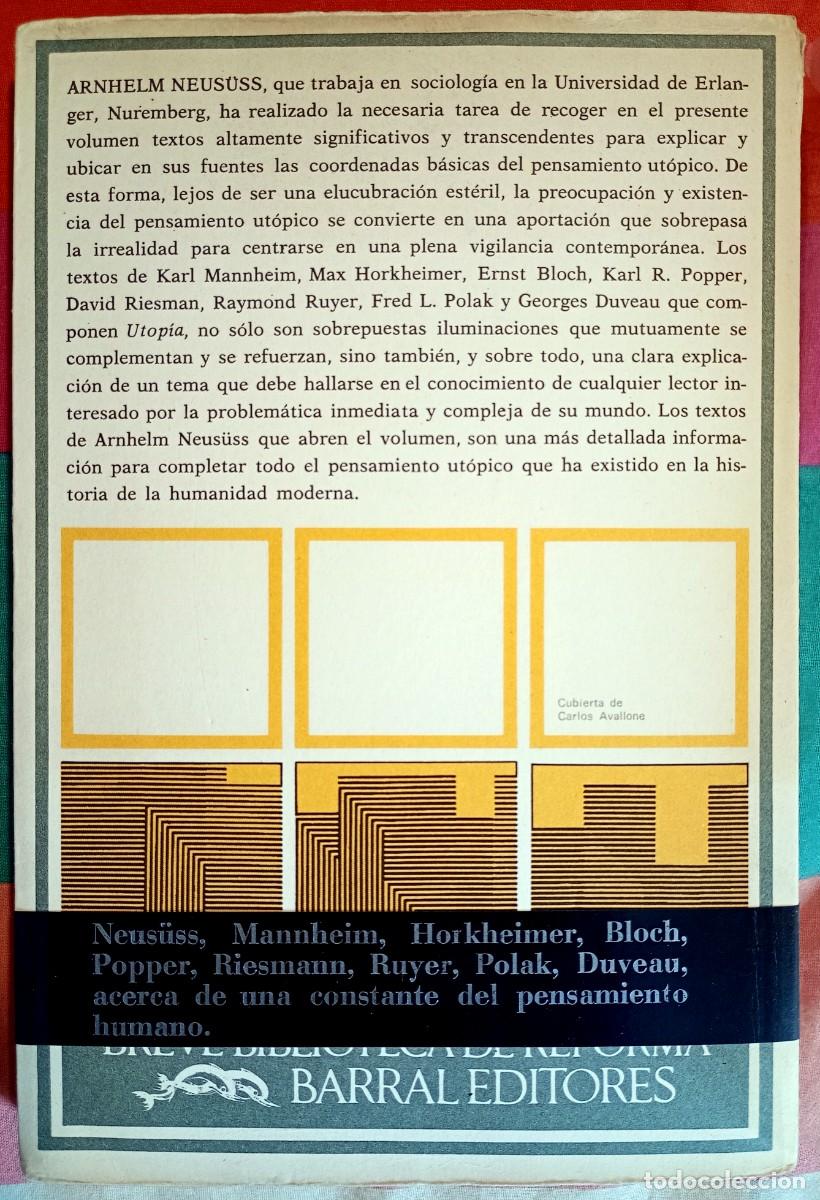 Libros de segunda mano: Arnhelm Neus&uuml;ss (ed.) . Utop&iacute;a - Foto 2