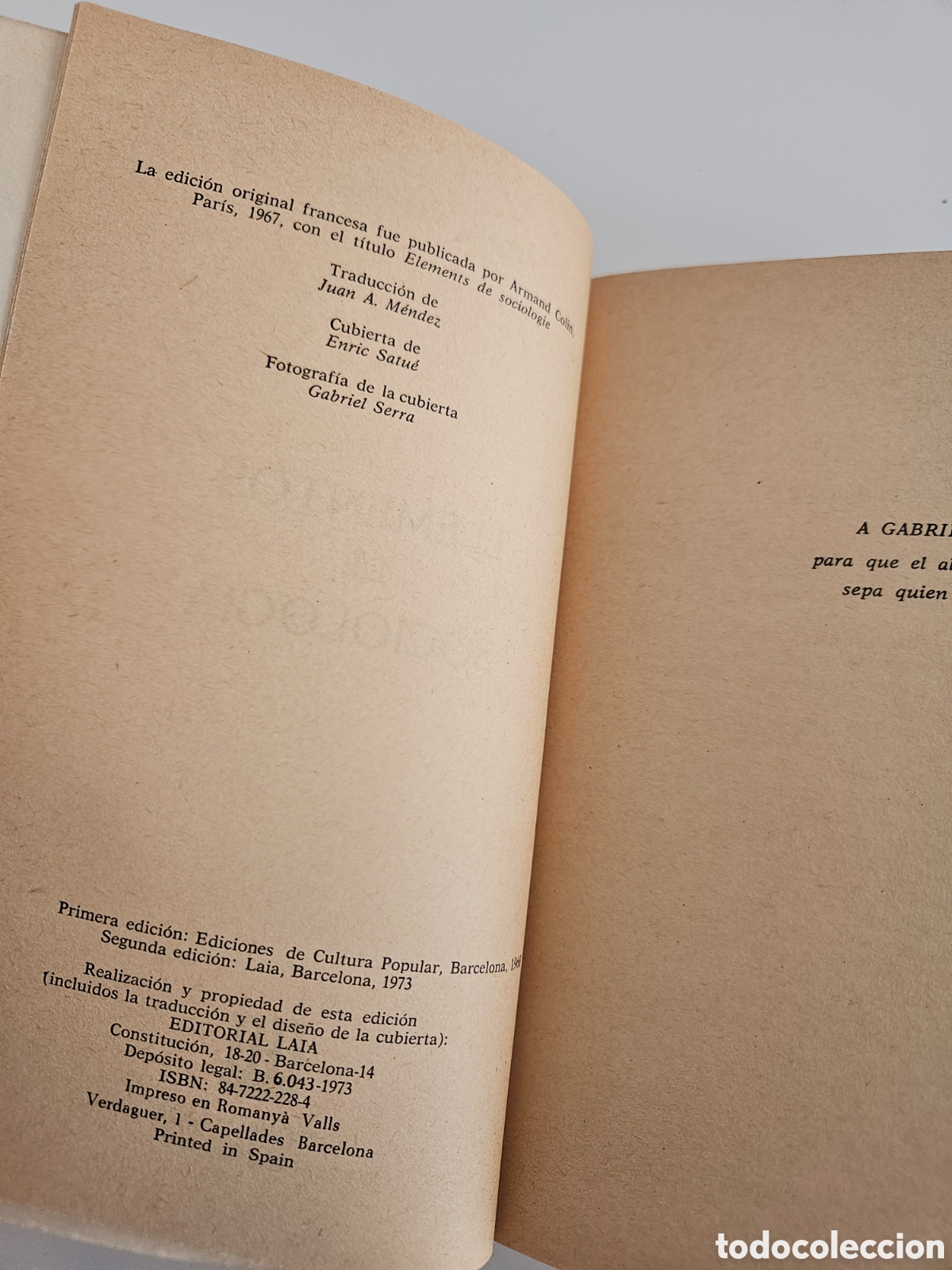 Libros de segunda mano: Elementos de sociolog&iacute;a. Henri Mendras - Foto 3