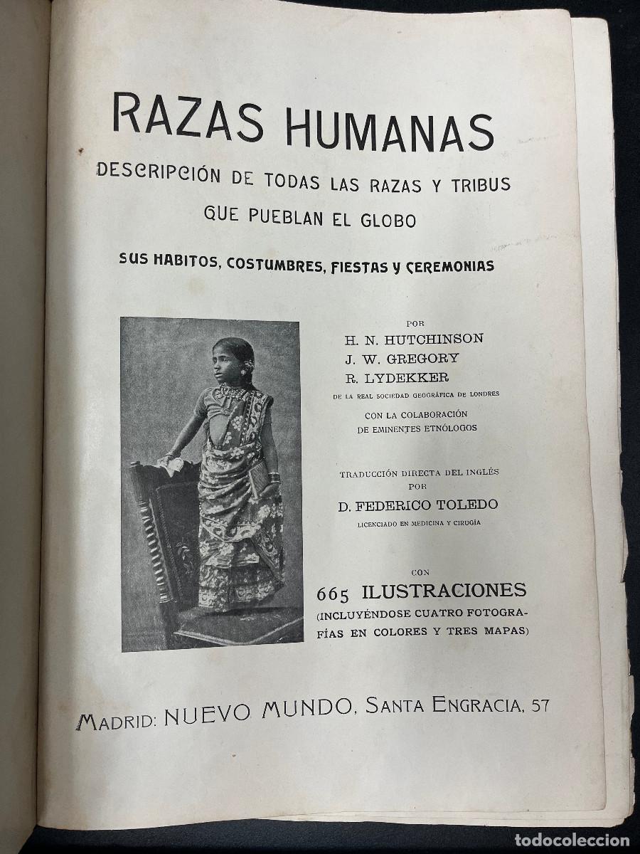 Libros de segunda mano: RAZAS HUMANAS. Descripci&oacute;n de todas las razas y tribus que pueblan el globo. Sus h&aacute;bitos, sus costum