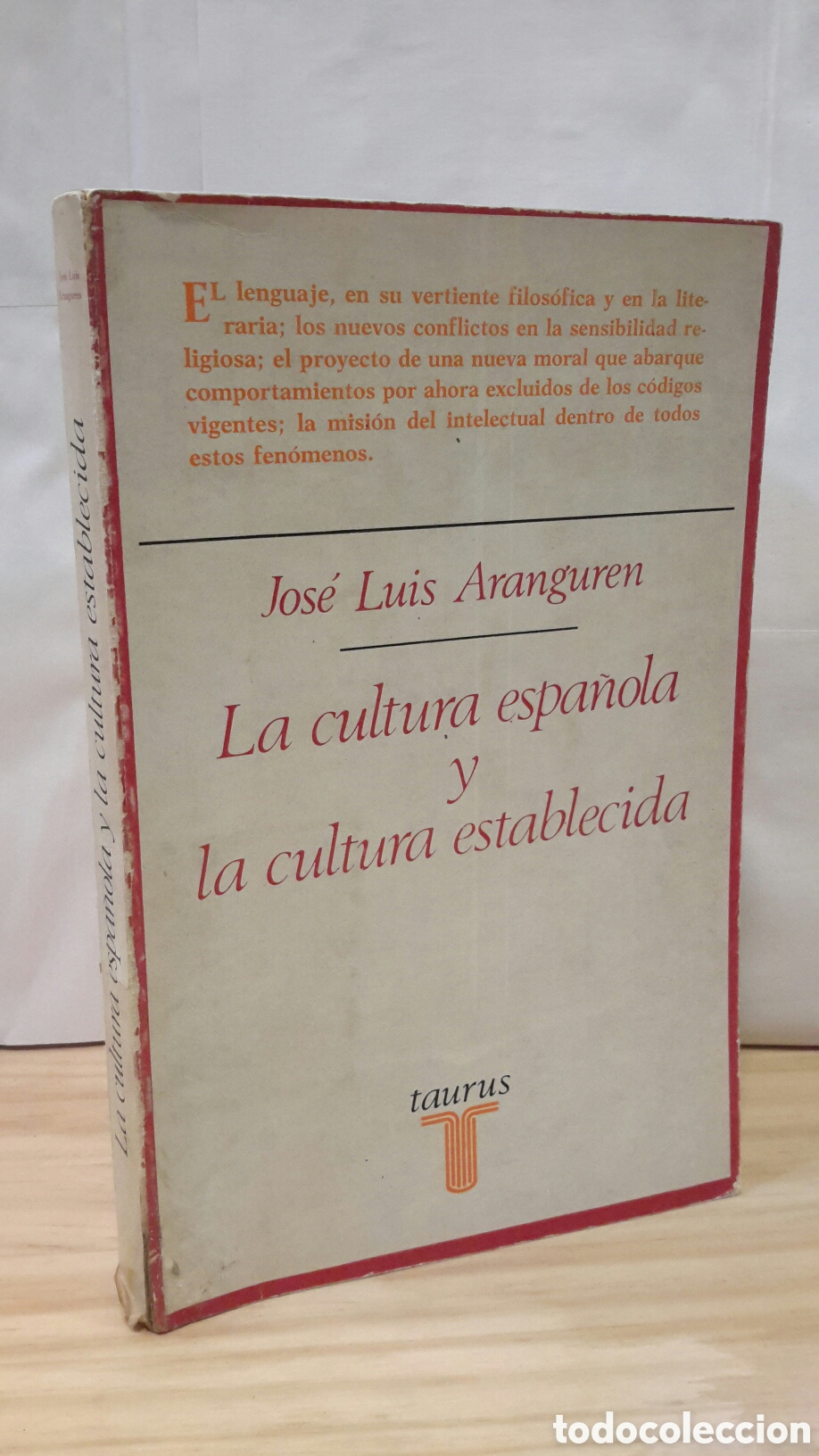 Libri di seconda mano: J. L. Aranguren - La cultura espa&ntilde;ola y la cultura establecida