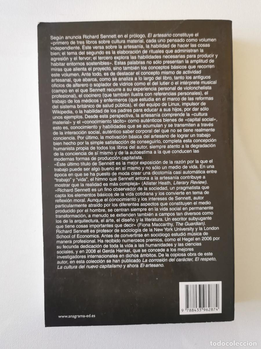 Libros de segunda mano: Richard Sennett. El artesano - Foto 2