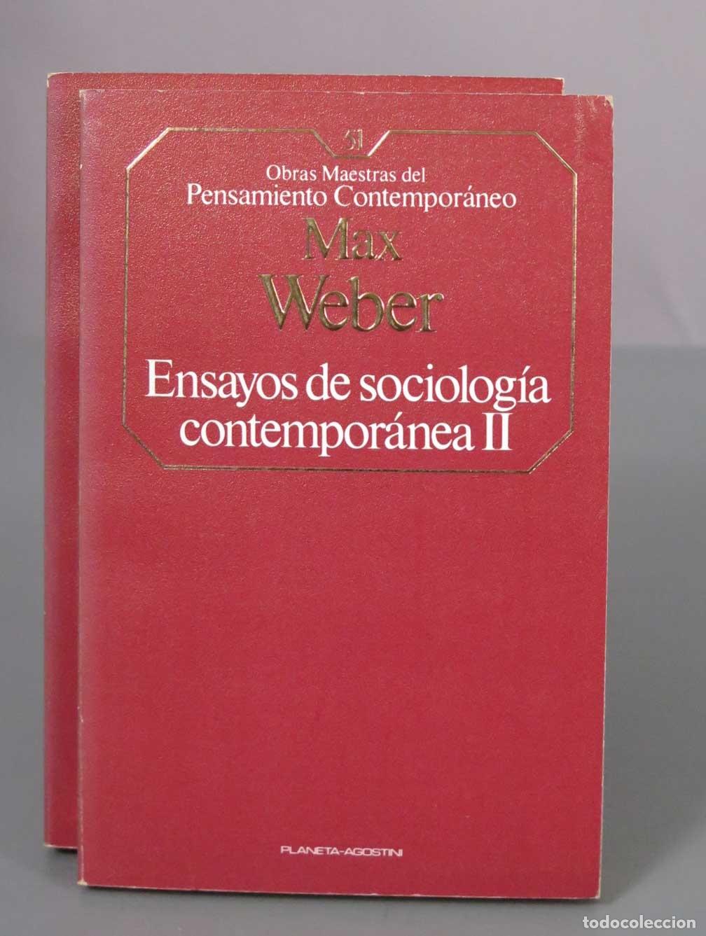 Libros de segunda mano: Ensayos de sociolog&iacute;a contempor&aacute;nea - Max Weber - Planeta-Agostini 2 TOMOS