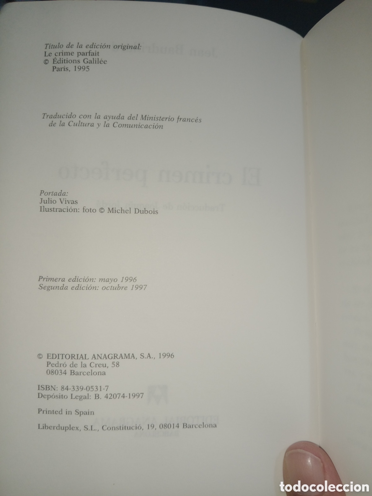 Libros de segunda mano: El crimen perfecto Jean baudrillard - Foto 3