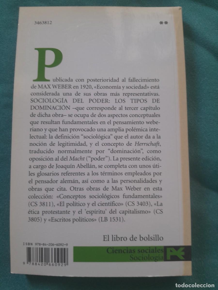 Libros de segunda mano: SOCIOLOGIA DEL PODER. MAX WEBER. ALIANZA 2007 - Foto 3