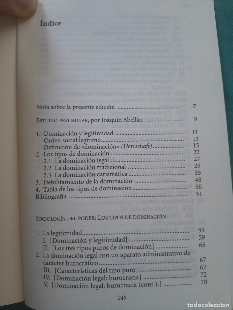 Libros de segunda mano: SOCIOLOGIA DEL PODER. MAX WEBER. ALIANZA 2007 - Foto 6