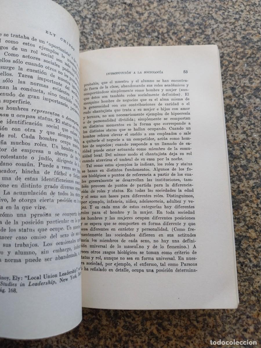 Libros de segunda mano: INTRODUCCION A LA SOCIOLOGIA -- E. CHINOY -- - Foto 2