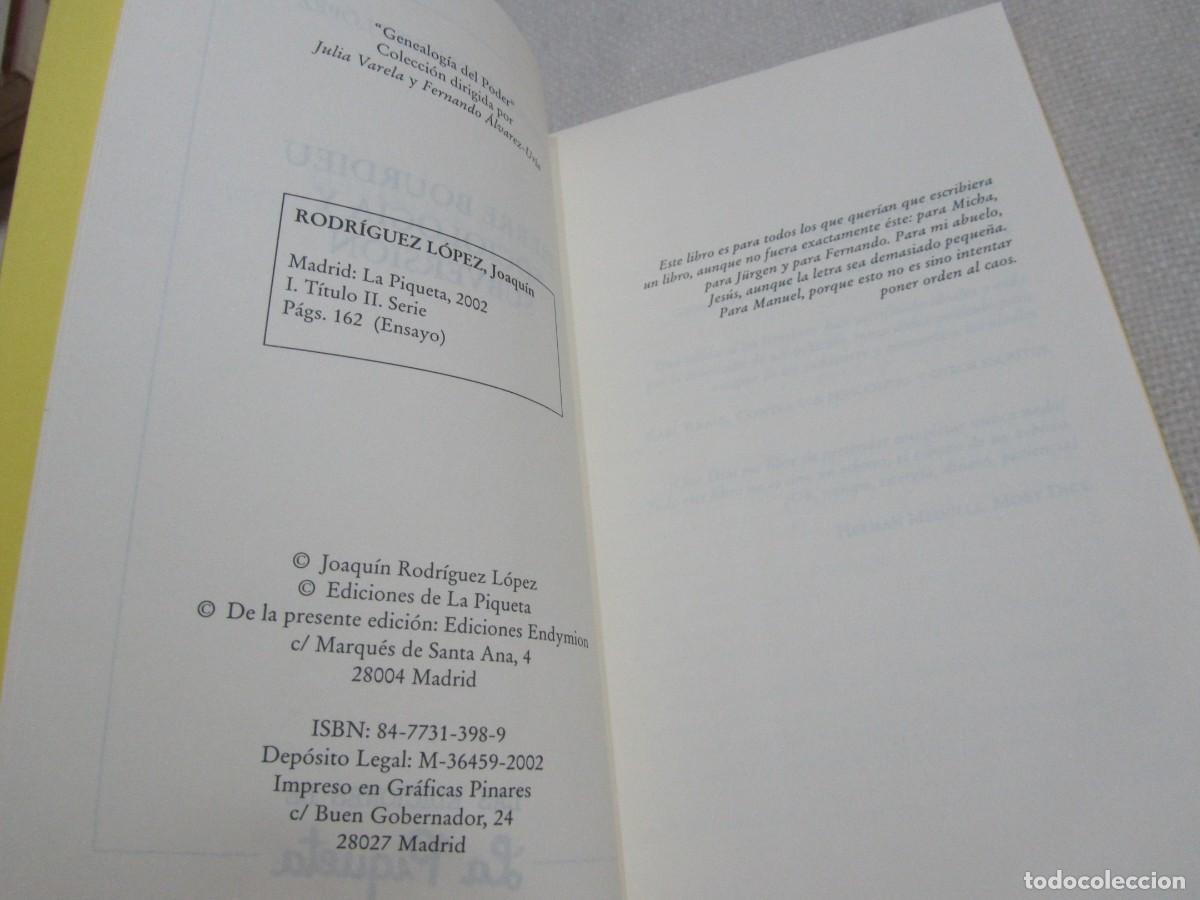 Libros de segunda mano: PIERRE BOURDIEU SOCIOLOGIA Y SUBVERSION, LIBRO DE JOAQUIN RODRIGUEZ LOPEZ - Foto 4