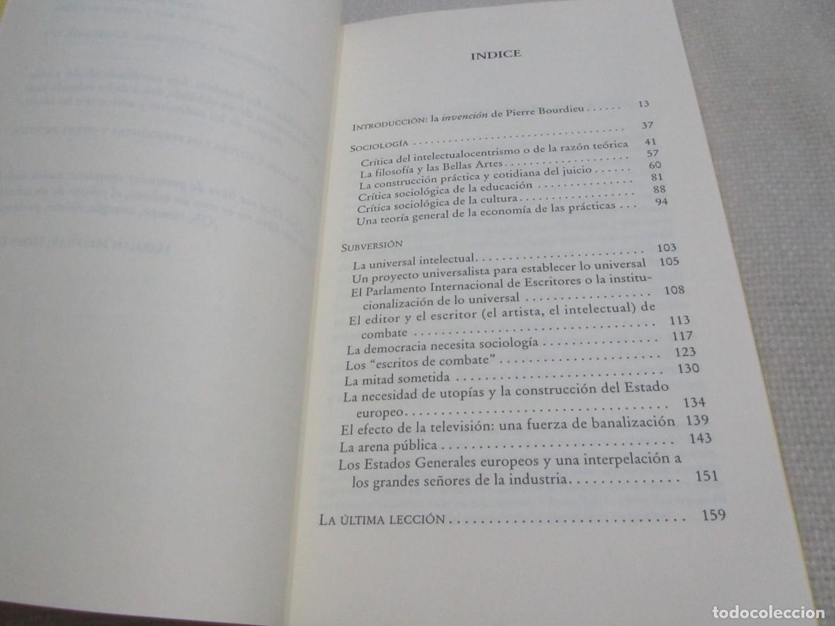 Libros de segunda mano: PIERRE BOURDIEU SOCIOLOGIA Y SUBVERSION, LIBRO DE JOAQUIN RODRIGUEZ LOPEZ - Foto 5