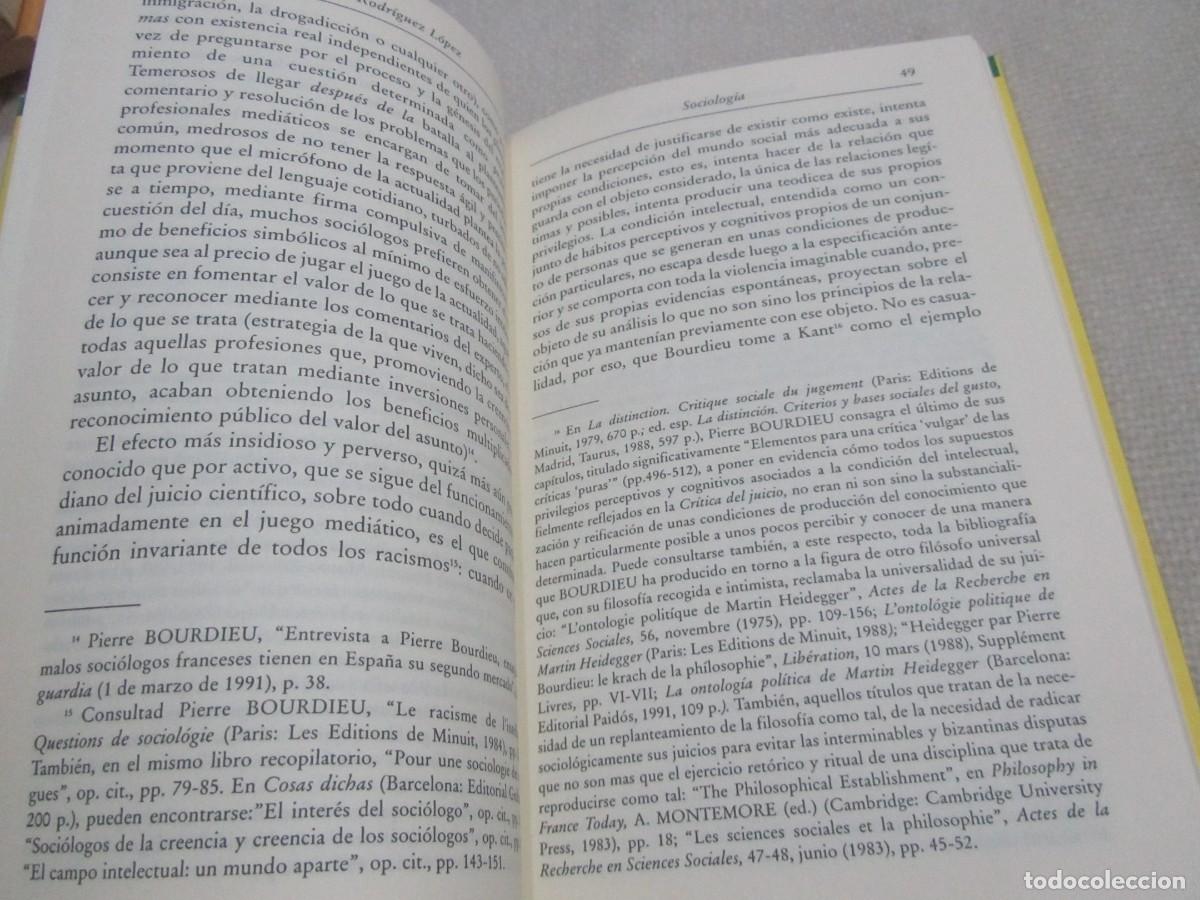 Libros de segunda mano: PIERRE BOURDIEU SOCIOLOGIA Y SUBVERSION, LIBRO DE JOAQUIN RODRIGUEZ LOPEZ - Foto 7