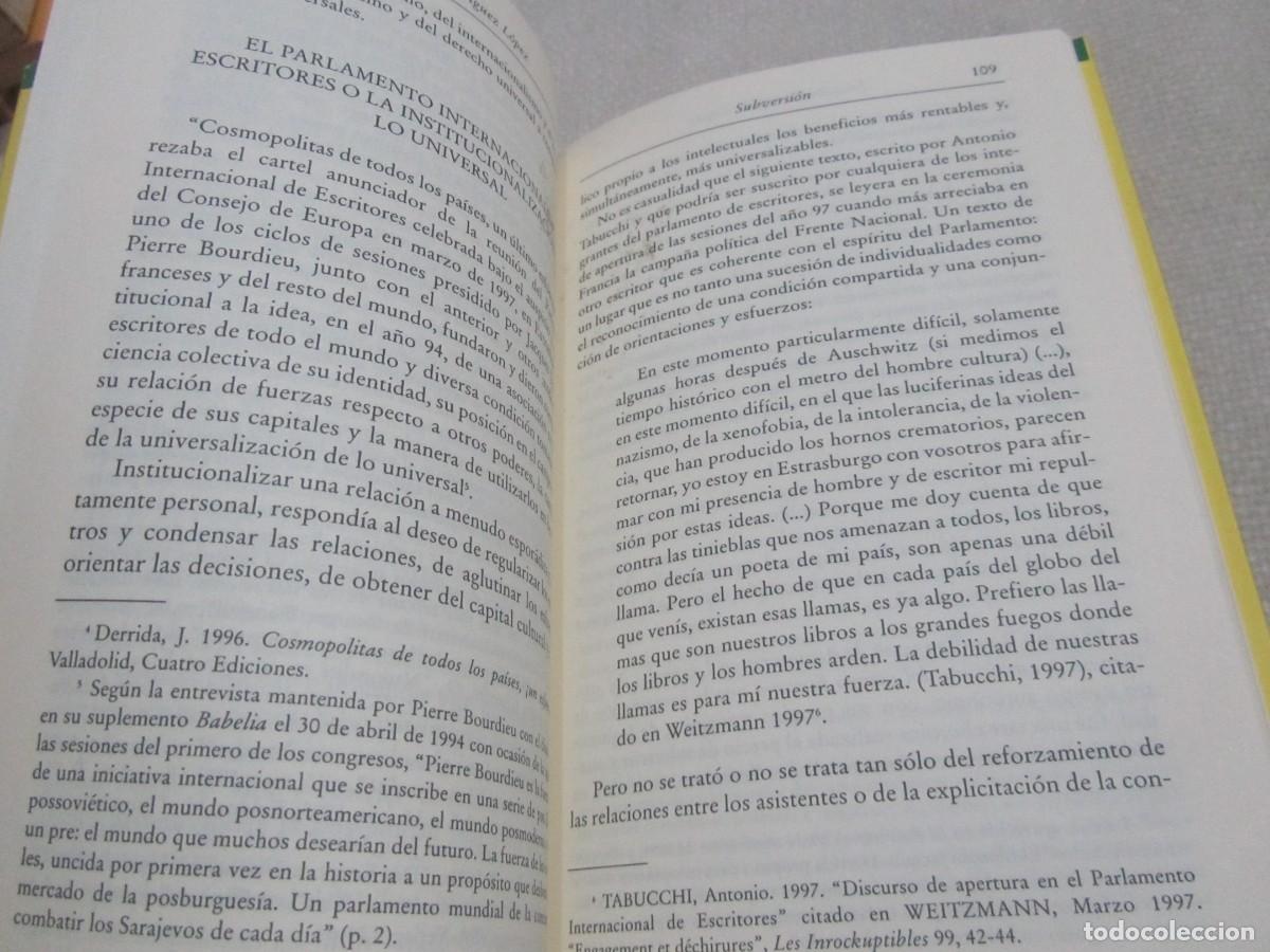 Libros de segunda mano: PIERRE BOURDIEU SOCIOLOGIA Y SUBVERSION, LIBRO DE JOAQUIN RODRIGUEZ LOPEZ - Foto 8
