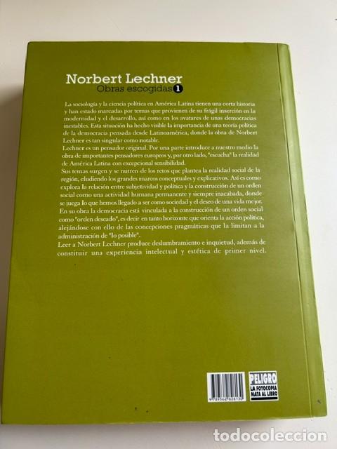Libros de segunda mano: Norbert Lechner. Obras escogidas 1 - Foto 2