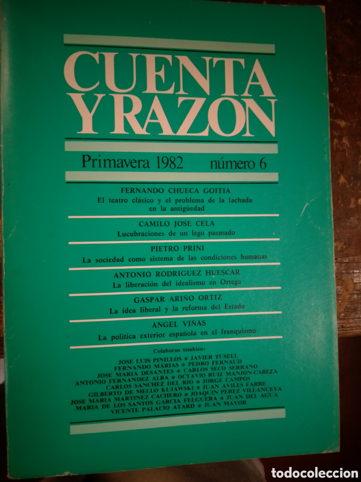 Libros de segunda mano: CUENTA Y RAZON. NUMERO 6. PRIMAVERA 1986. FUNDES. ALIANZA EDITORIAL. 1980